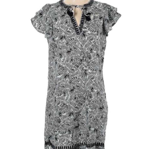 Vineyard Vines Palm Leaves Linen Shift Dress size XS - Picture 2 of 6